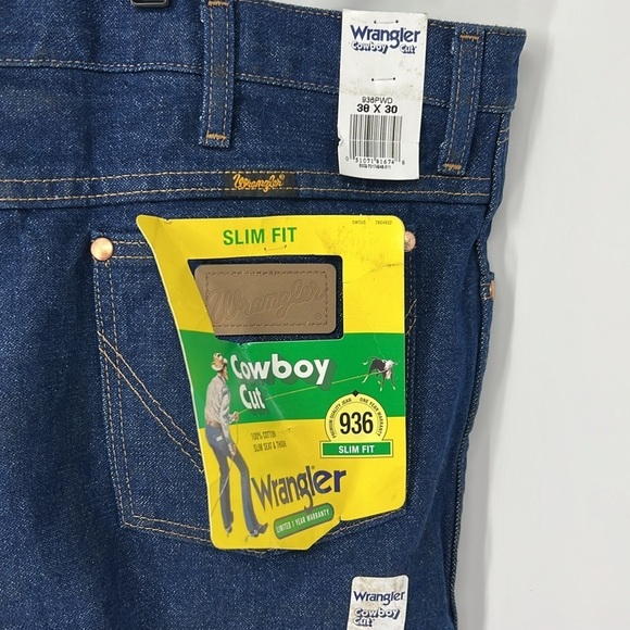 Wrangler NWT men’s slim fit cowboy cut jeans 38X30 - Picture 4 of 6